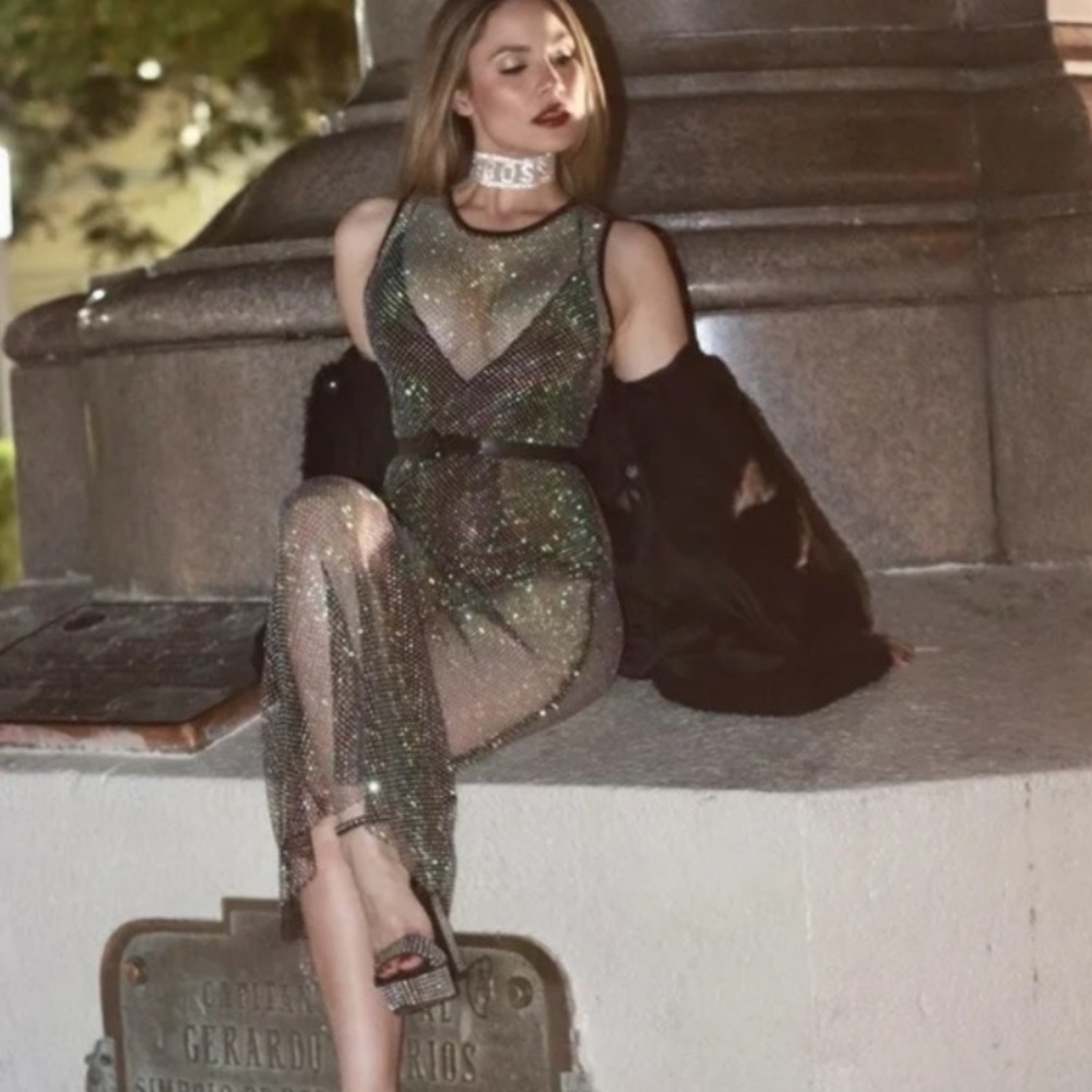 ZARA Black Mesh Sleeveless Maxi Sheer Maxi Dress!